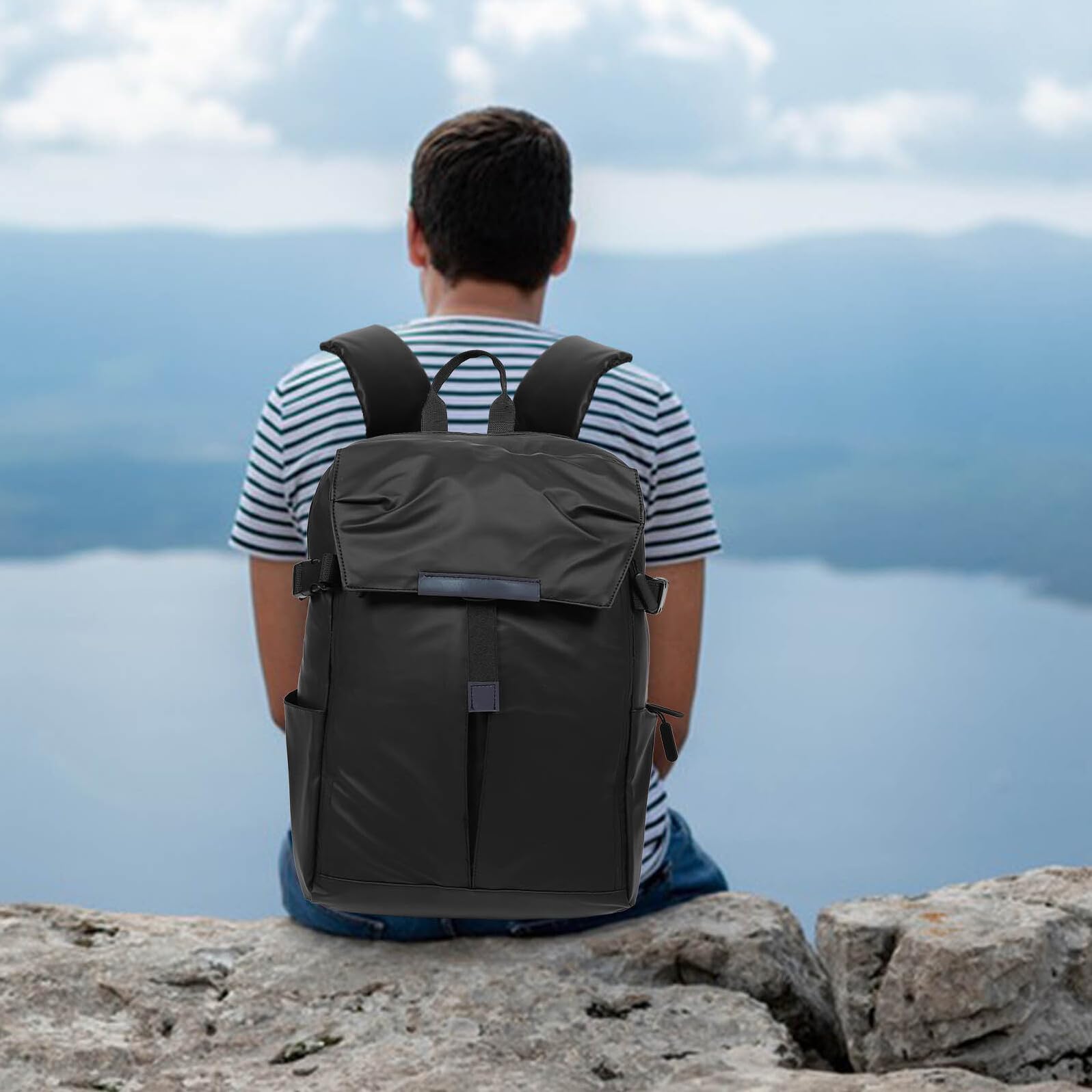 SOIMISS Zaino Moto Uomo capacità Elevata Resistente per Ciclismo e Escursioni Outdoor