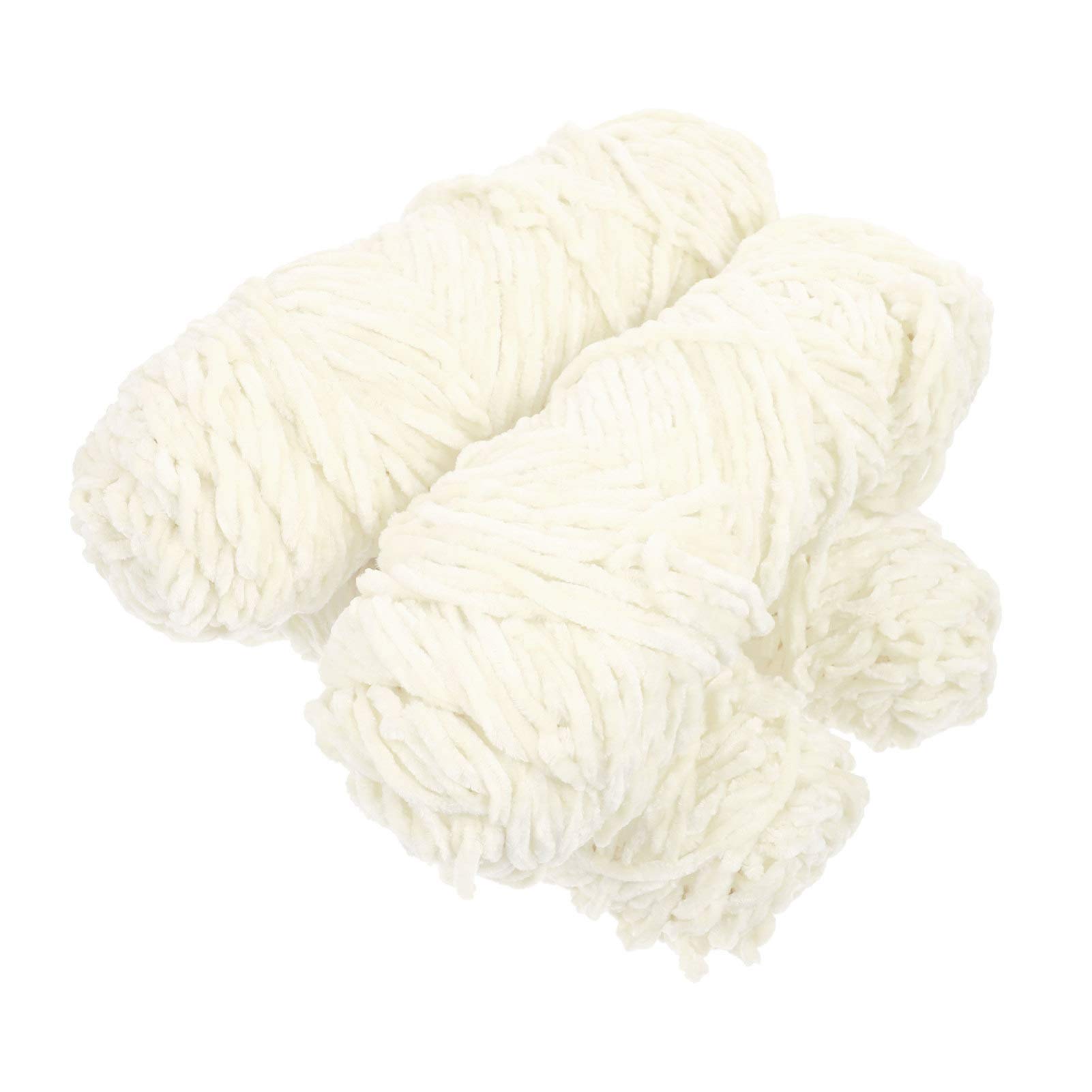HEALLILY Chenille Yarn Ball Crochet Yarn Colored Knitting Yarn Hand Knitting Yarn Weaving Yarn Crochet Thread for Crafting DIY Sweater Blanket Scarf 4pcs