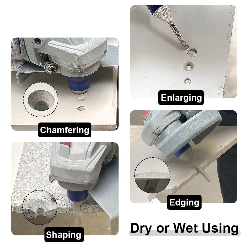 Diamond Finger Milling Chamfer Bits 10-25mm - For Enlarging & Shaping Holes In Tile, Marble & Granite