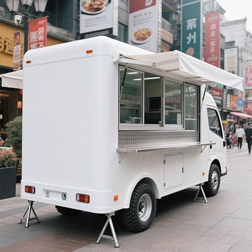 Food Truck for Sale - Concession Food Trailer with Pizza Oven, Coffee Bar, Hot Dog Cart, Freezer & Ice Cream Cooler for Catering, Street Vendors, Commercial Use