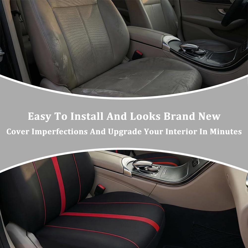 Funda Asiento Coche para Dodge Avenger/Caravan Grand Caravan, Algodón Elástico Suave Transpirables y Cómodas Protección 4 Estaciones,B Red