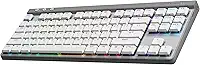 Teclado Mecânico Gamer Sem Fio Logitech G515 com Design TKL,Tecnologia LIGHTSPEED, RGB LIGHTSYNC, Conexão USB ou Bluetooth, Switch GL Brown Tactile e Bateria Recarregável - Branco