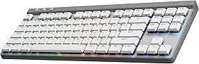 Teclado Mecânico Gamer Sem Fio Logitech G515 com Design TKL,Tecnologia LIGHTSPEED, RGB LIGHTSYNC, Conexão USB ou Bluetooth, Switch GL Brown Tactile e Bateria Recarregável - Branco