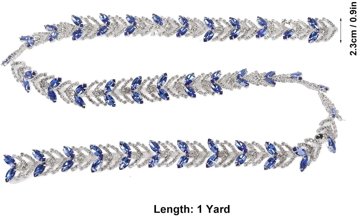 1 Yard 2.3cm Crystal Rhinestone Chain,DIY Crystal Rhinestone Chain Bling Crystal Sewing Trim Crafts for Clothing Accessories Wedding Dresses Necklaces (Champagne)
