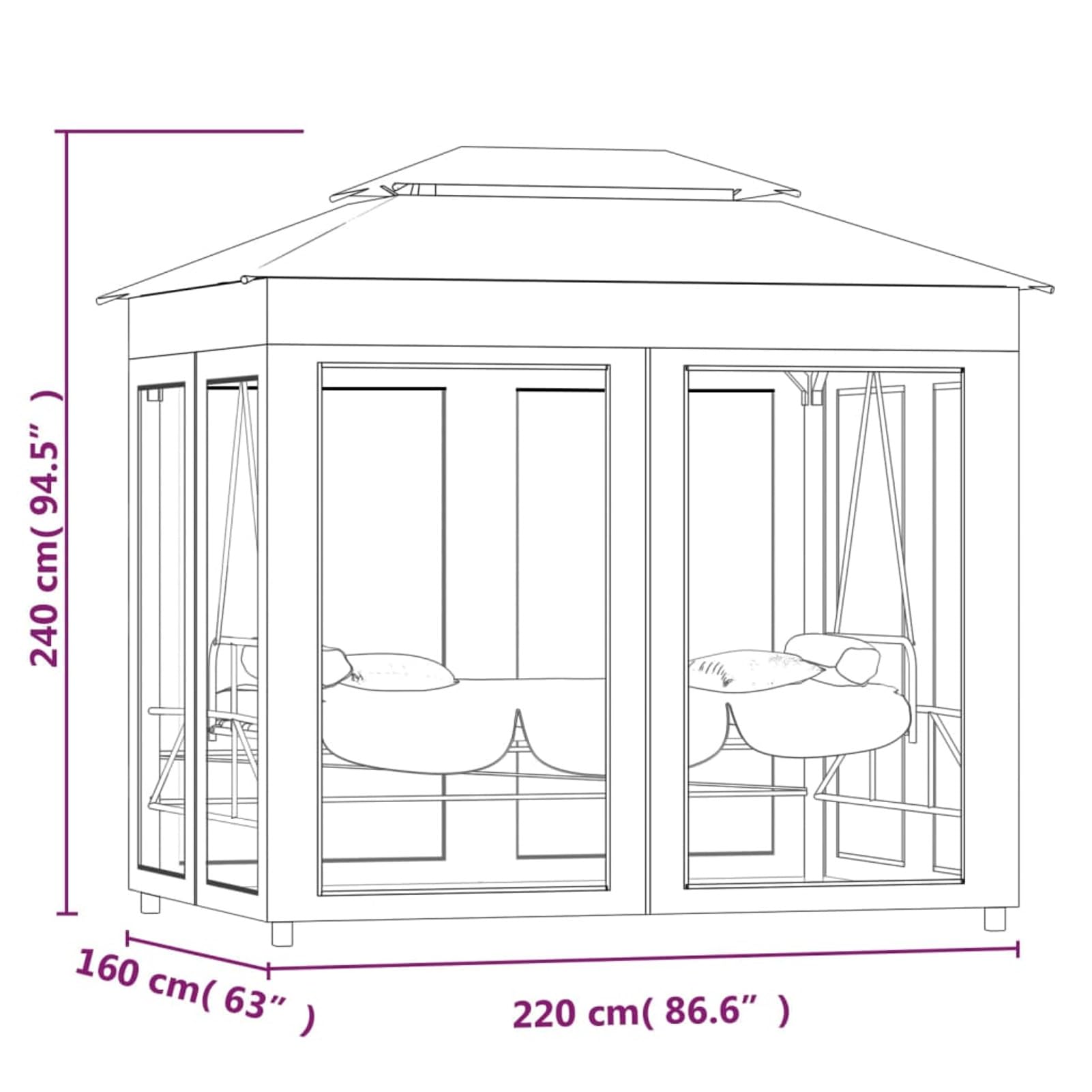 Banco Columpio cenador Blanco Crema, Columpio Jardin Exterior, Balancin Jardin Exterior, Muebles Jardin Exterior, Balancin Balcon - 43239