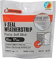 Frost King M13WH V-Seal Weatherstrip 7/8" x 17' White - Seals Drafts, Dust & Water in Narrow Gaps