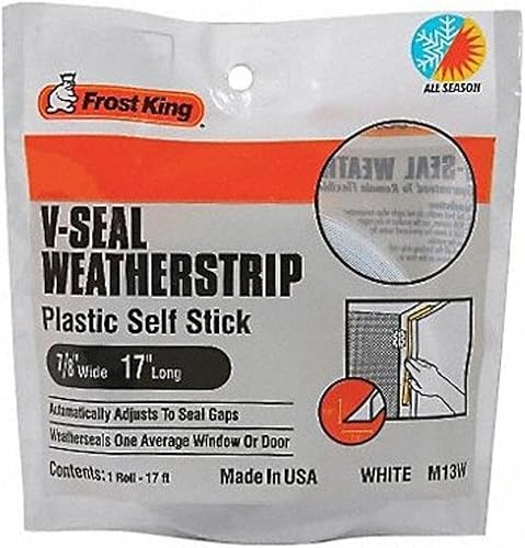 Miniatura 2 de Frost King M13WH V-Seal Weather-Strip 78-Inch by 17-Feet White, 78" x 17'