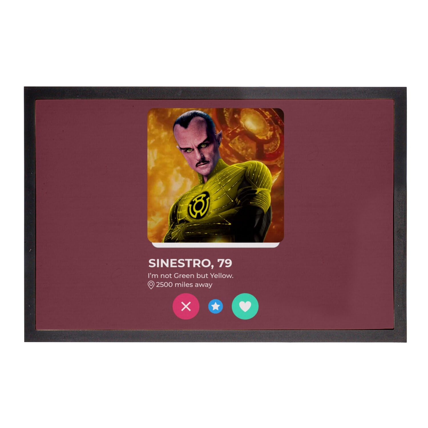 Paillasson Rouge Sinestro décoratif pour entrée appartement geek