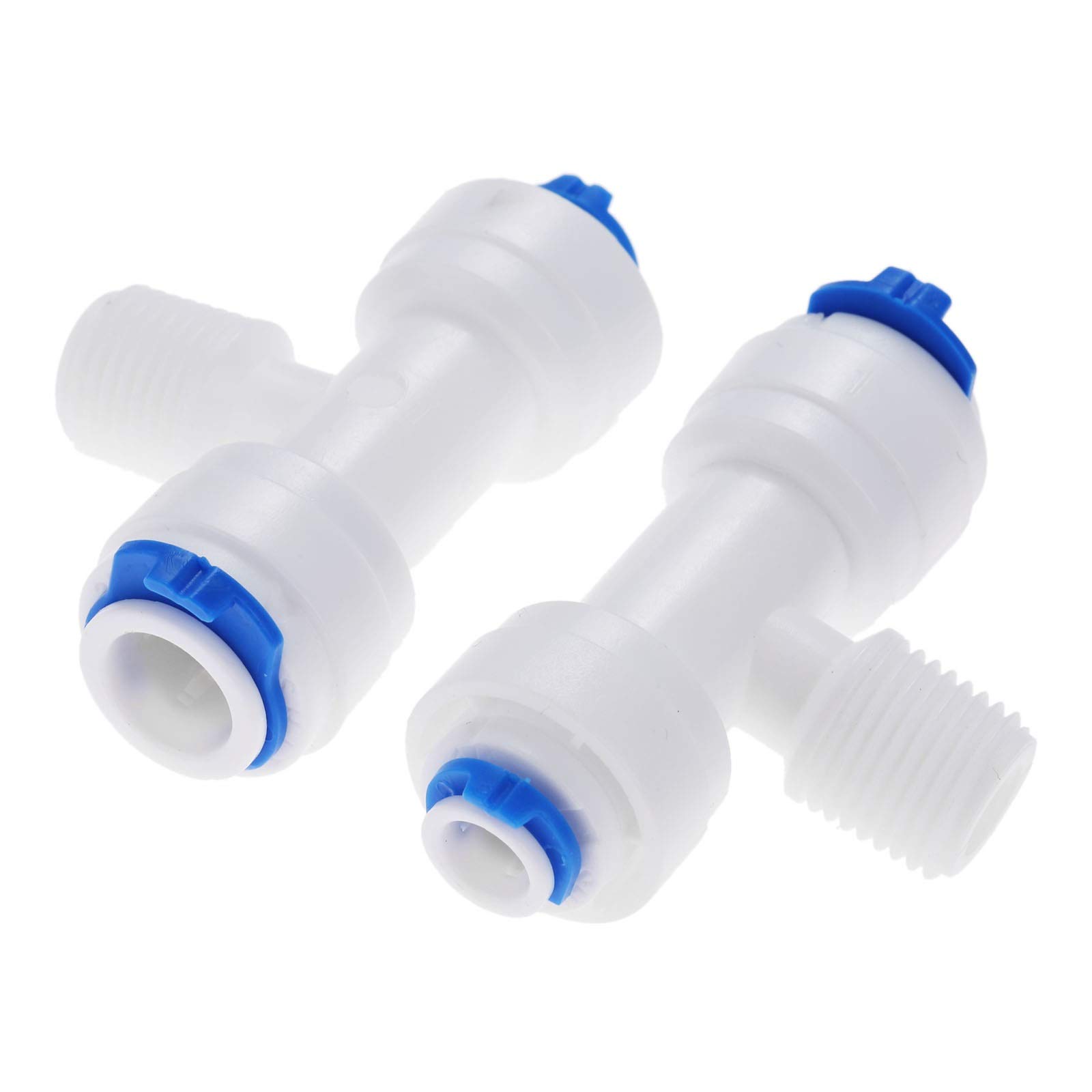 Conexión rápida for Manguera, de jardín, 2 Piezas, conexión for tubería ósmosis inversa, Forma T, en 3/8, Macho 1/4, Conector Acoplamiento plástico for Agua