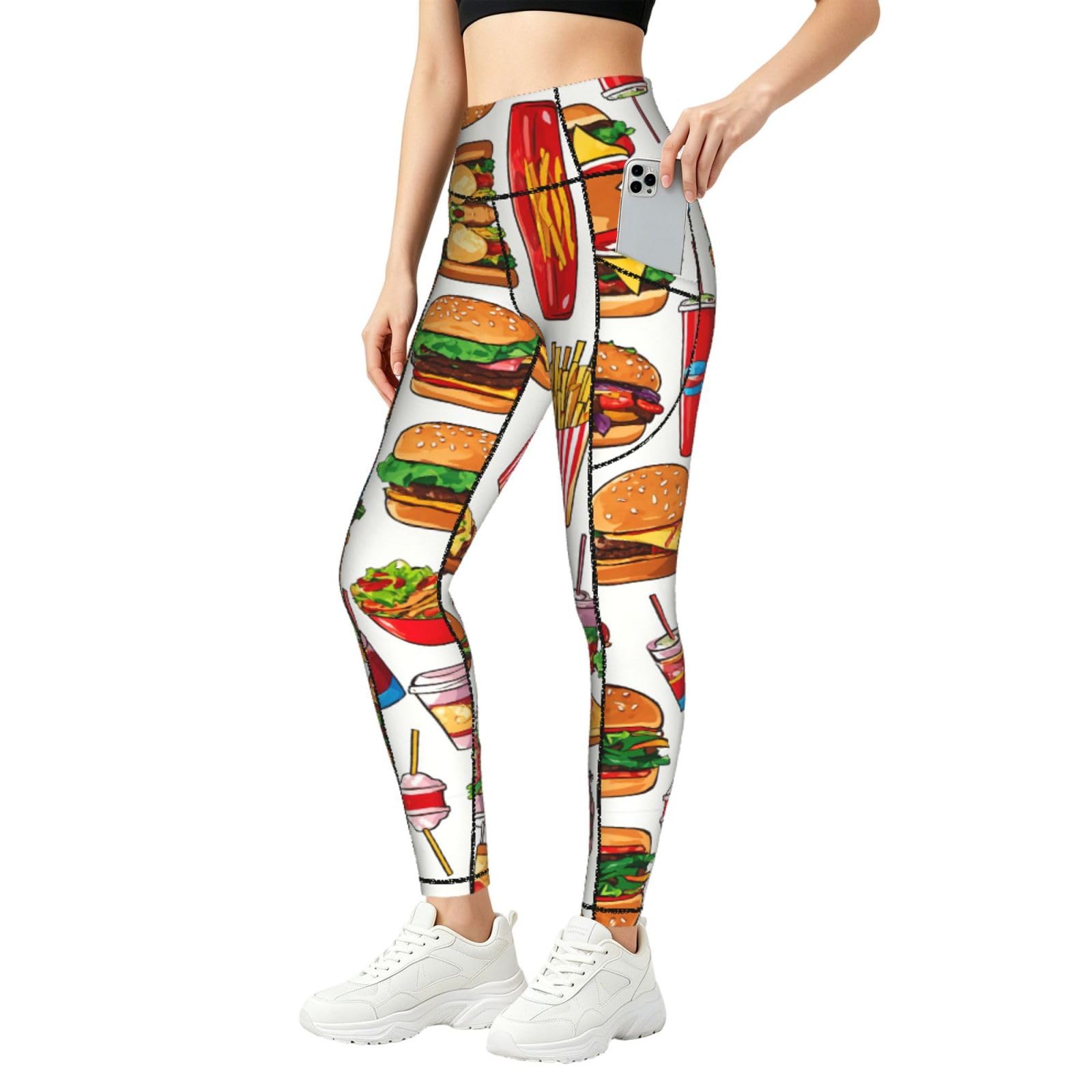 Leggings con estampado de comida rápida para entrenar o tu día a día con comodidad 8