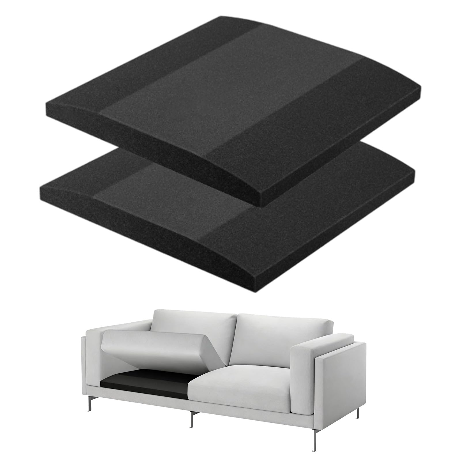 KEGOZ 2PCS Sofa Support Boards, 50x50cm Sofa Saver, Furniture Seat Support for Sagging Cushion Repair & Replacement, Cut to Any Size for Loveseat, Chair, Cushions (Black)