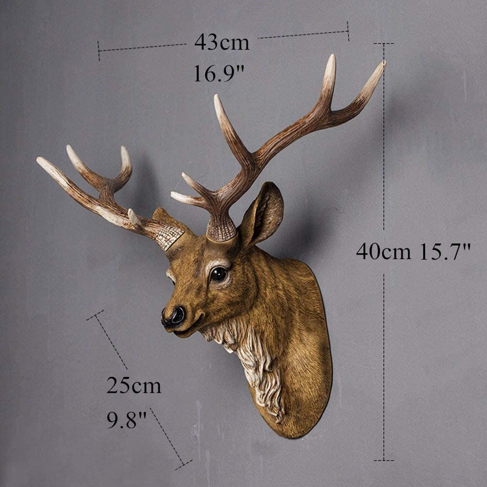 Appendiabiti A Forma Di Corna Di Cervo 49cm | Bianco Antico - Decorazione Parete Con Funzione | Per Interni Ed Esterni - Foto 5