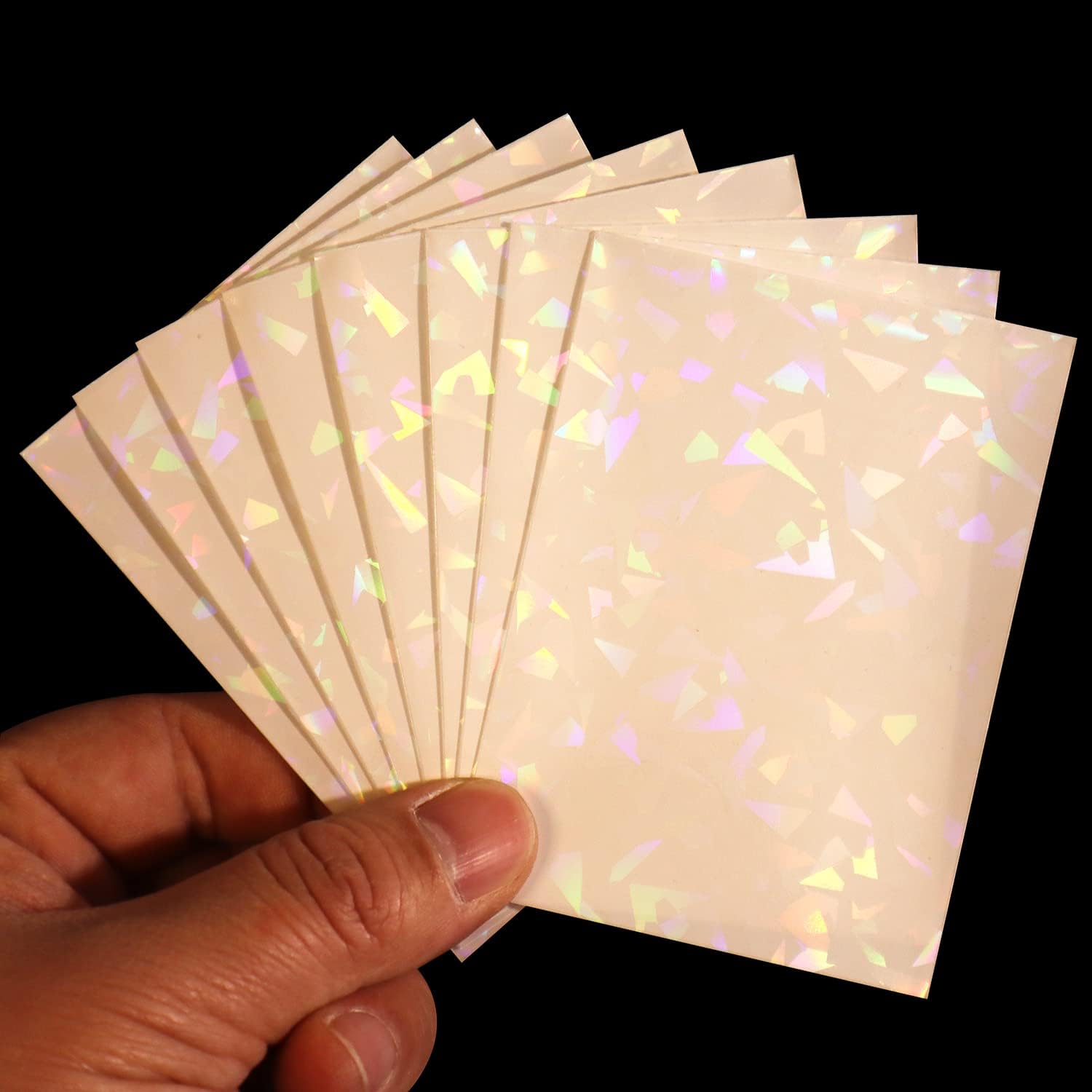 50PCS Premium GEM Laser Outer Matte Photo Holographic Card