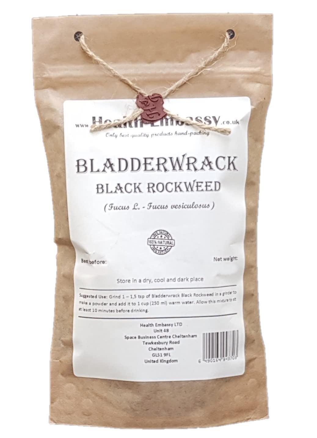 Fucus Vesikulous – Fucus L – Bladderwrack Black Rockweed Health Embassy (100 g)