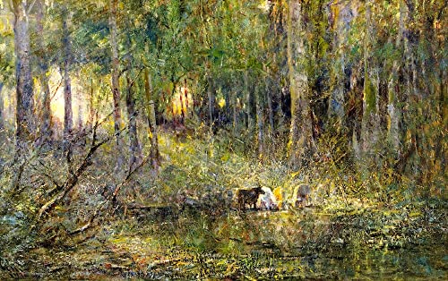 Affiche impression d'art tableau violet et or Frederick Mccubbin 60x90cm poster mural salon