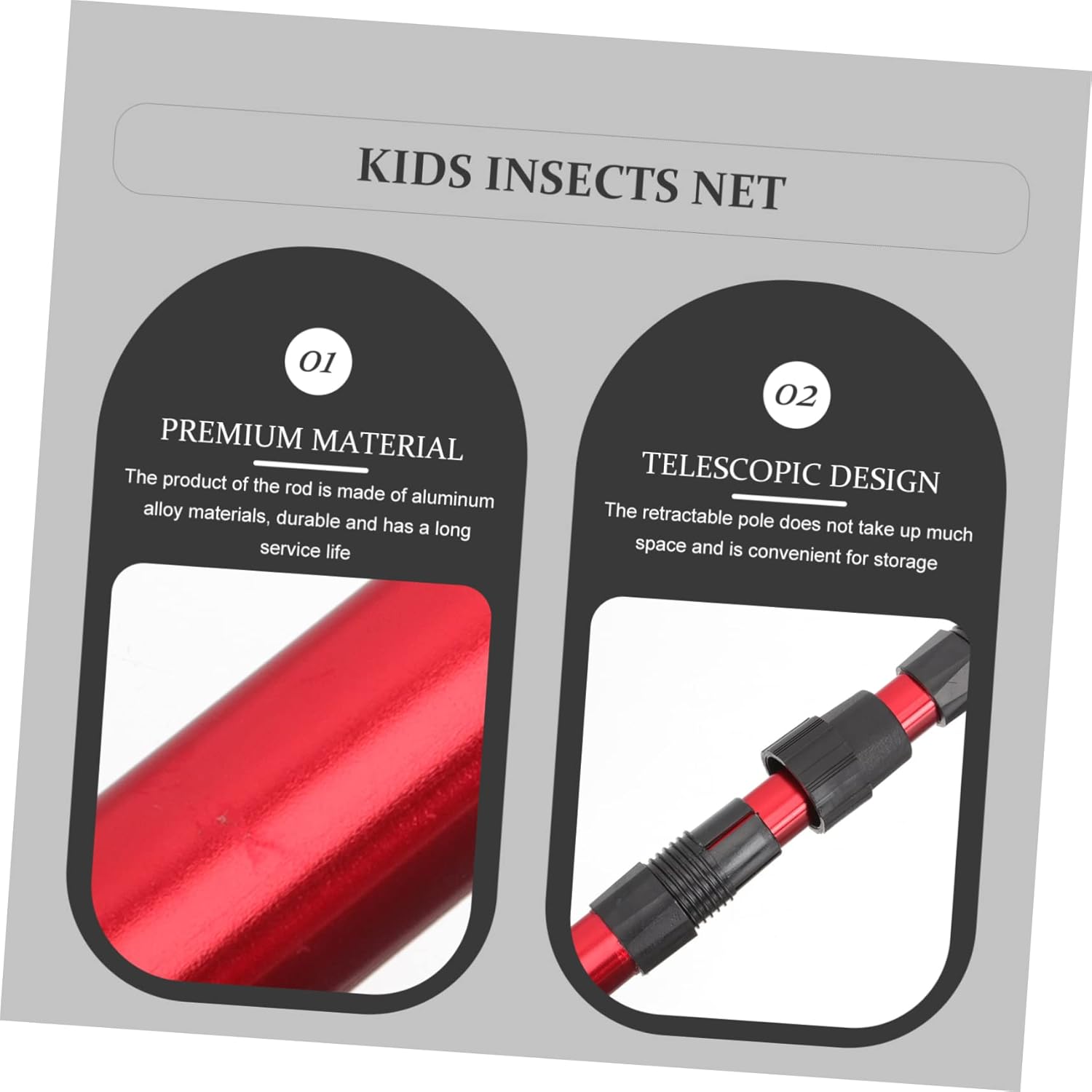 KICHOUSE Telescopic Insect Net Retractable Handle Catching Net for Butterfly Collector Convenient Extendable Design for Outdoor Exploration and Biology