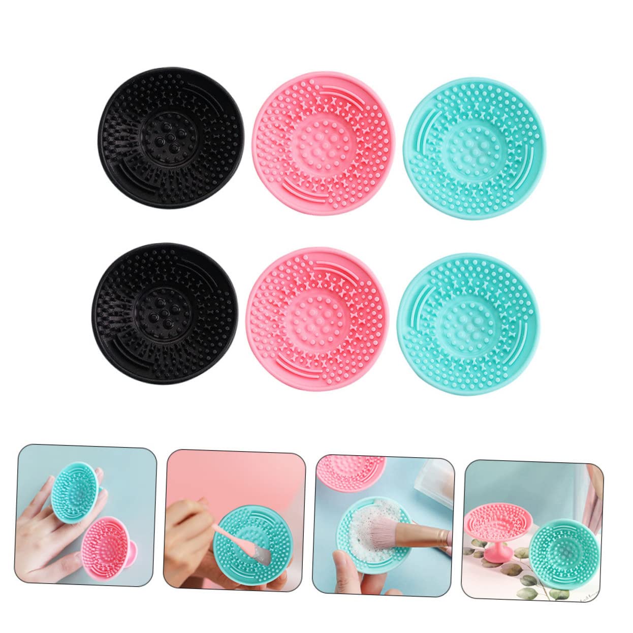 minkissy Pz Spugnetta Pennelli Di Bellezza Per Il Trucco Scrubber Per Pennelli Da Trucco Gadget Per Il Trucco Applicatore Di Trucco in Silicone Palmare Tampone Di Pulizia Gel Di Silice