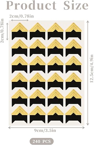 Miniatura 2 de 240 esquinas para álbumes de recortes, esquinas autoadhesivas, esquinas de montaje de fotos doradas brillantes, esquinas de fotos para álbumes de