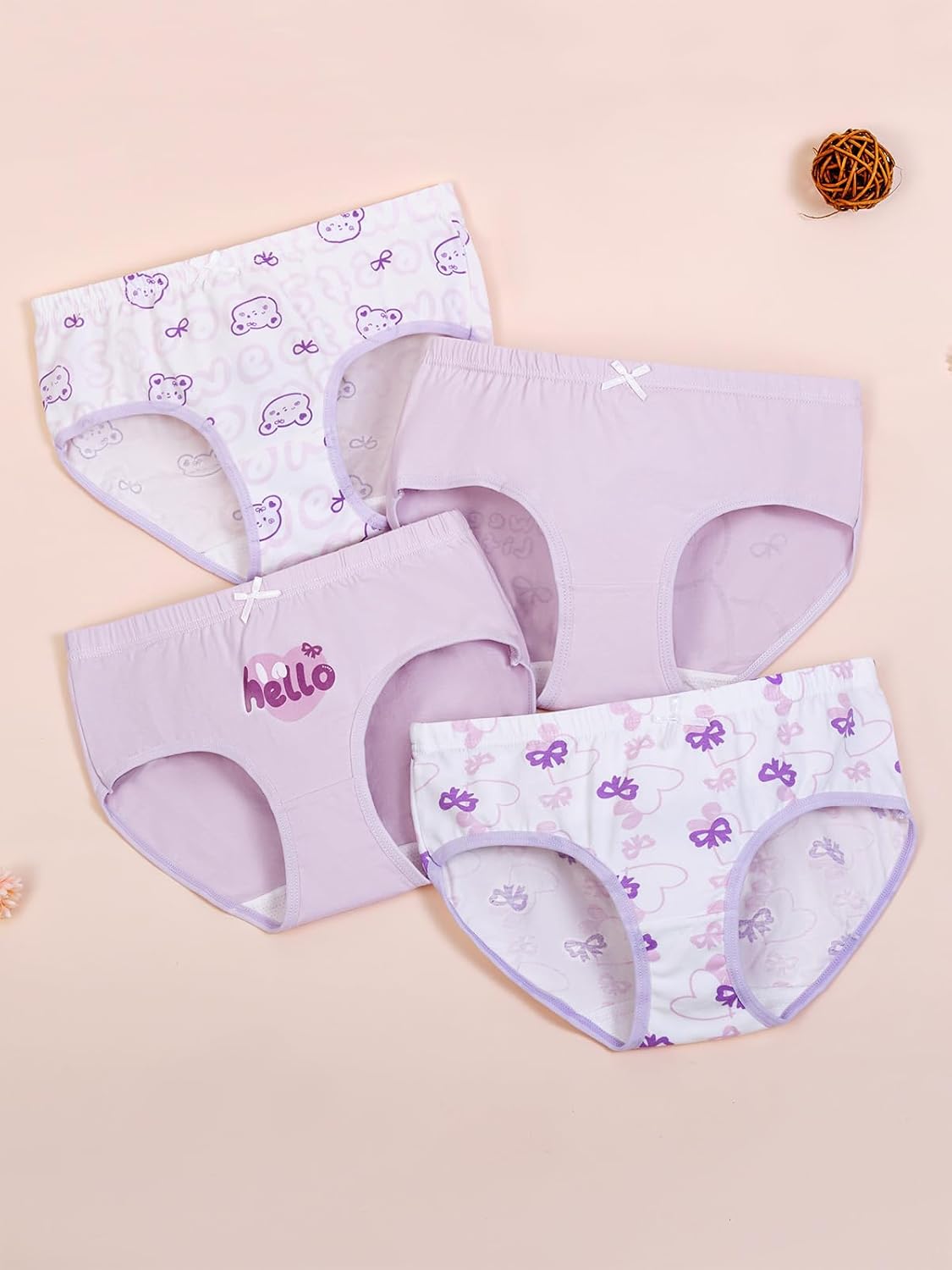 Haloumoning Girls Underwear Soft Cotton Underwear Toddler Girls Briefs Kids Comfy Panties,4-pack - Image 5