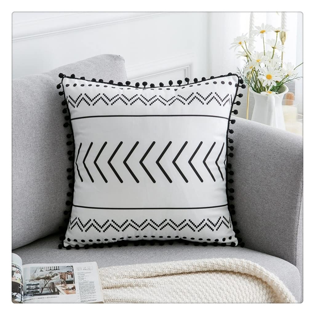 MFJGHU Velvet Cushion Cover Tassel Pillowcase Decor Sofa Throw Pillows Decorative Pillow Case 45 * 45cm Bed(Style B)