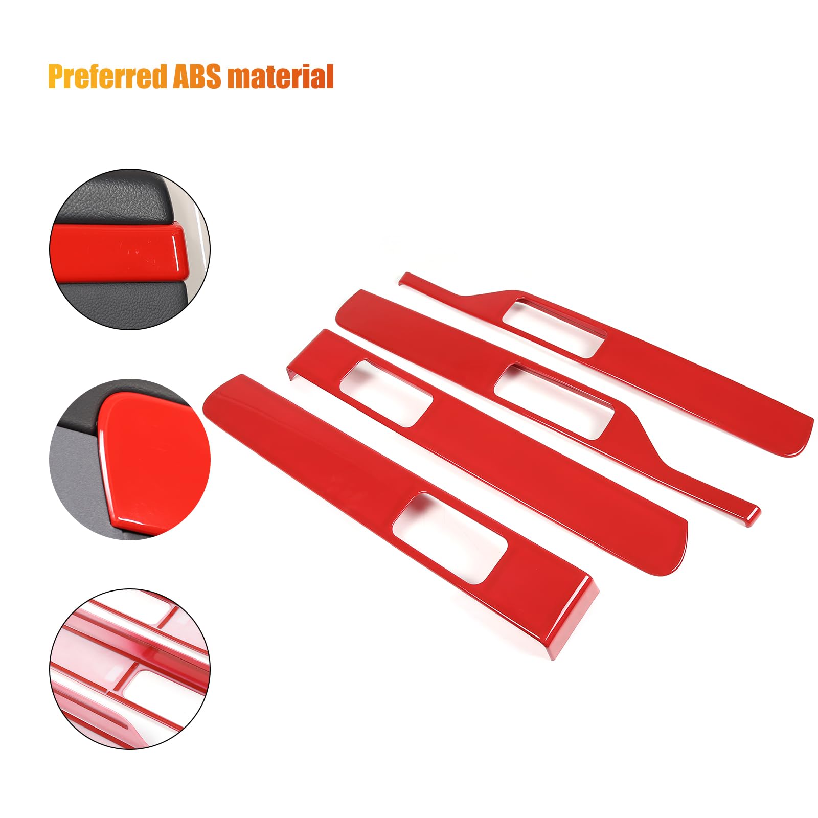 ABS Car Doors 4pcs Look Interior Door armrest Window Switch Panel Cover Sticker Compatible with Ineos Grenadier 2020-2024 — view 6