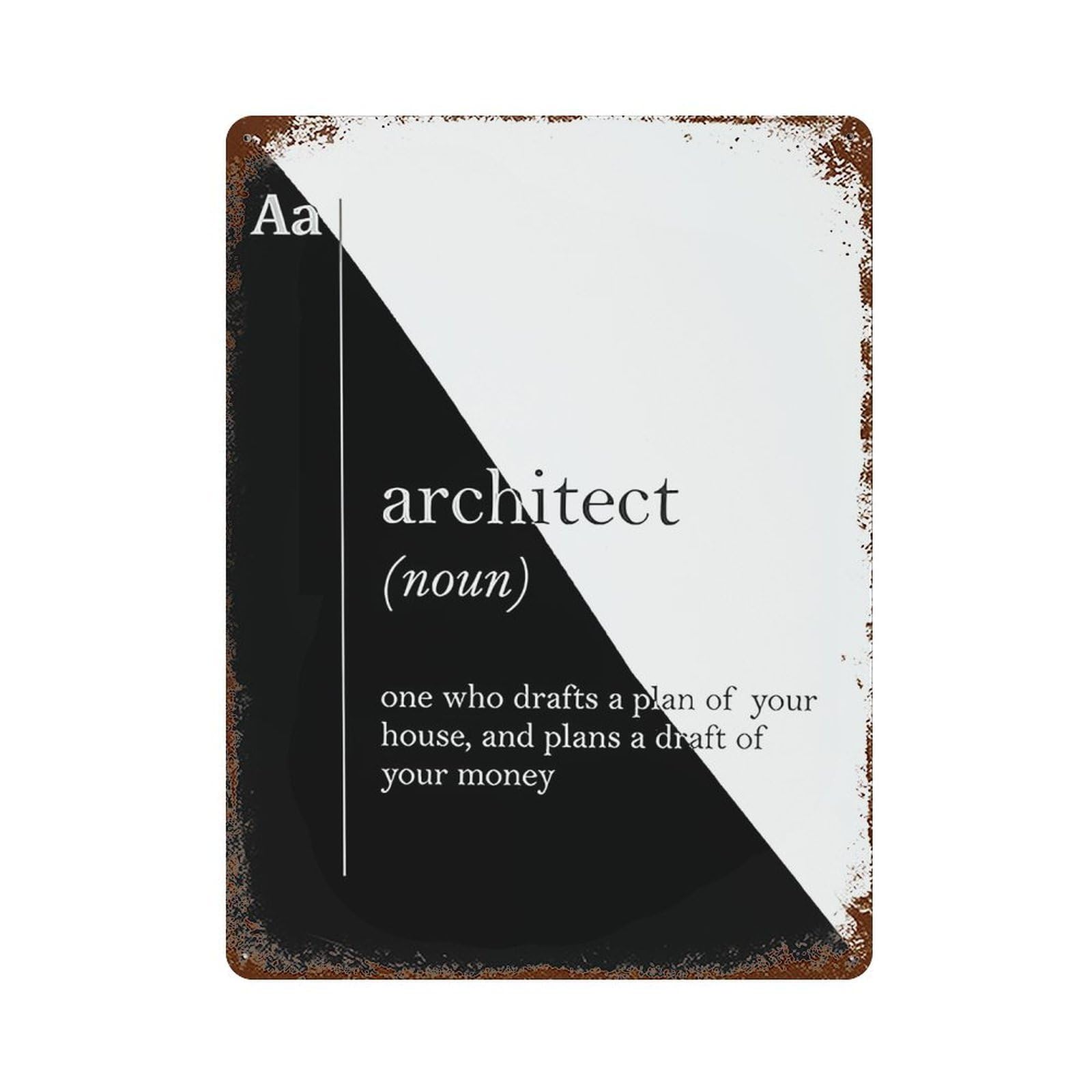 xiaoxiaoshen Architect Definition Wall Decor Art Metal Tin Poster Modern Home Decor Art Home Bar Shop Decorations Vintage Sign 40x30cm