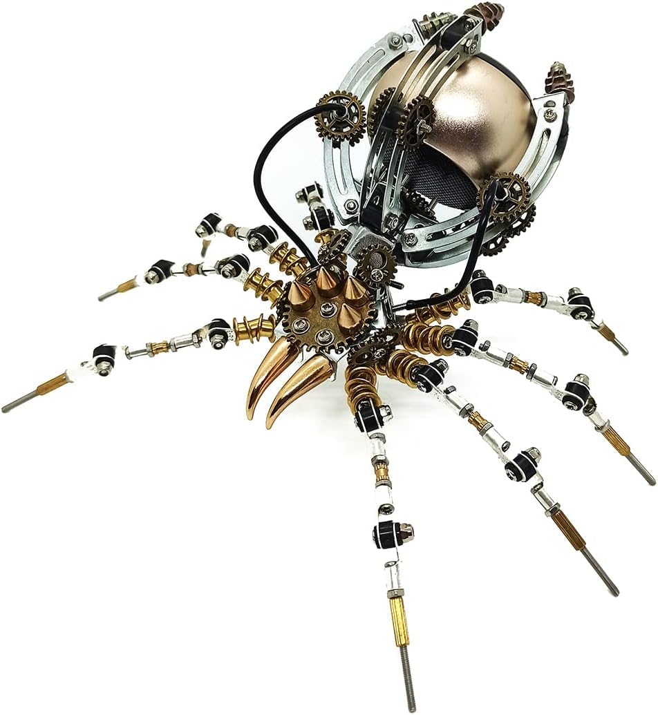 UpGLeuch 3D Metal Puzzle Spider Model Kit with Speaker, DIY 3D Mechanical Model Metal 3D Puzzles for Adults Animal, Desktop Toy Gifts for Adults Teens Boys