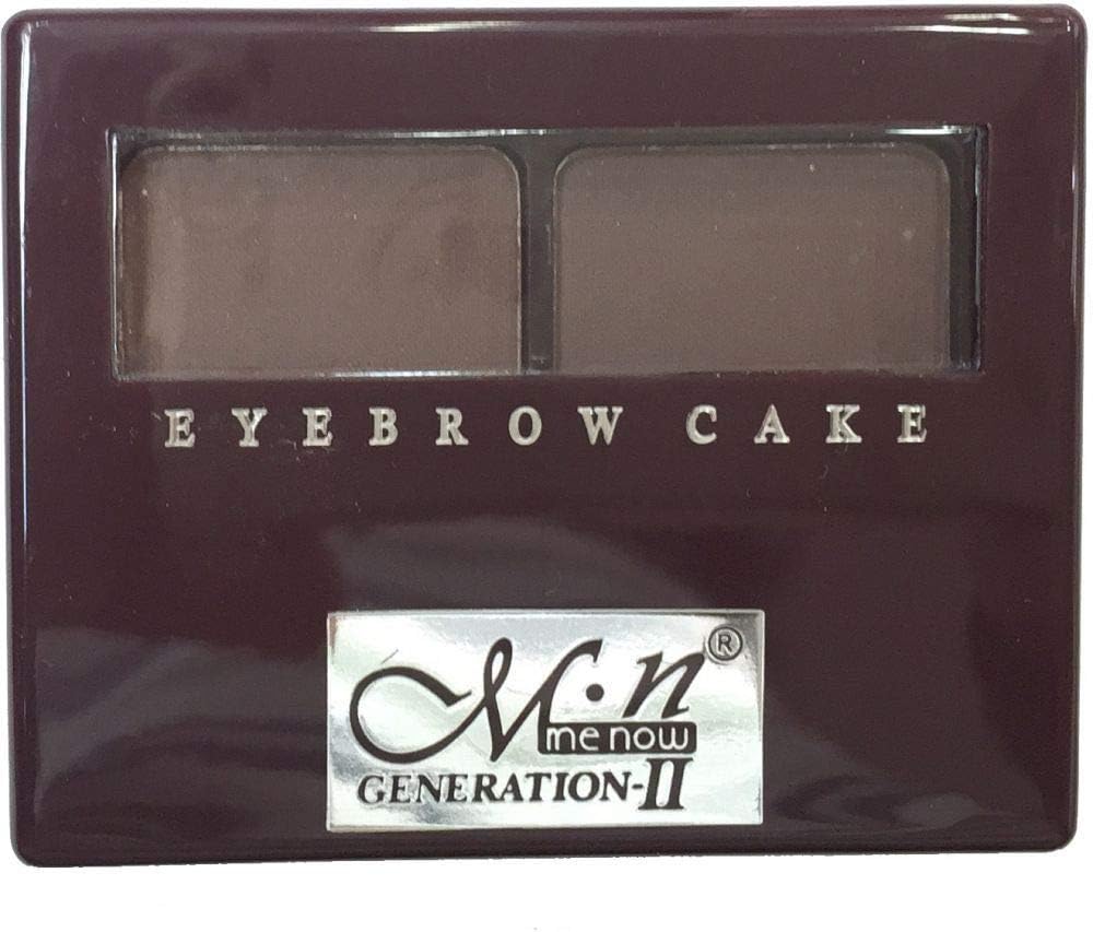 Menow Eyebrow Cake Make Up with Brush - Dark Brown and Brown
