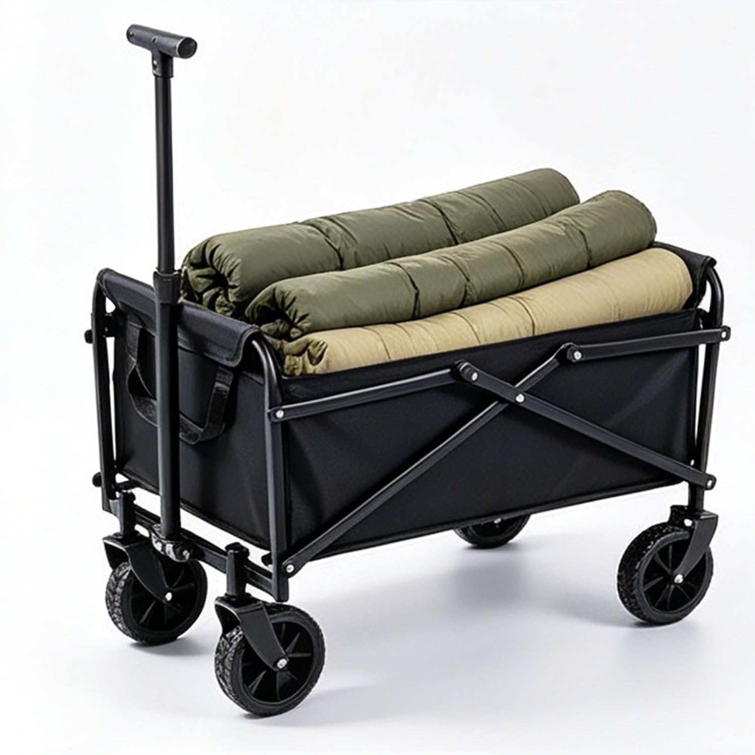 Collapsible Wagon Cart With Wheels Foldable, Camping Wagons, Removable And Washable Fabric Cover, Suitable For Different Terrains Wheels, 40/250kg Load Capacity(Mini)