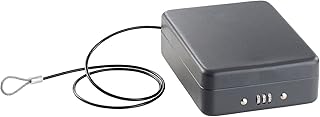 Xcase Mobiler Safe Urlaub: Mini-Stahl-Safe für Reise & Auto, Zahlenschloss, Sicherungskabel, 1 l (Mobiler Tresor, Reisesafe, Schlüsseltresor)