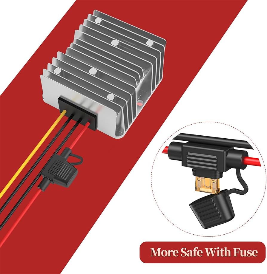 Amazon.co.jp: 24Vから12Vへの変換、ヒューズ付き防水変圧器、より安全 Amazon.co.jp: 24Vから12Vへの変換、ヒューズ付き防水変圧器、より安全