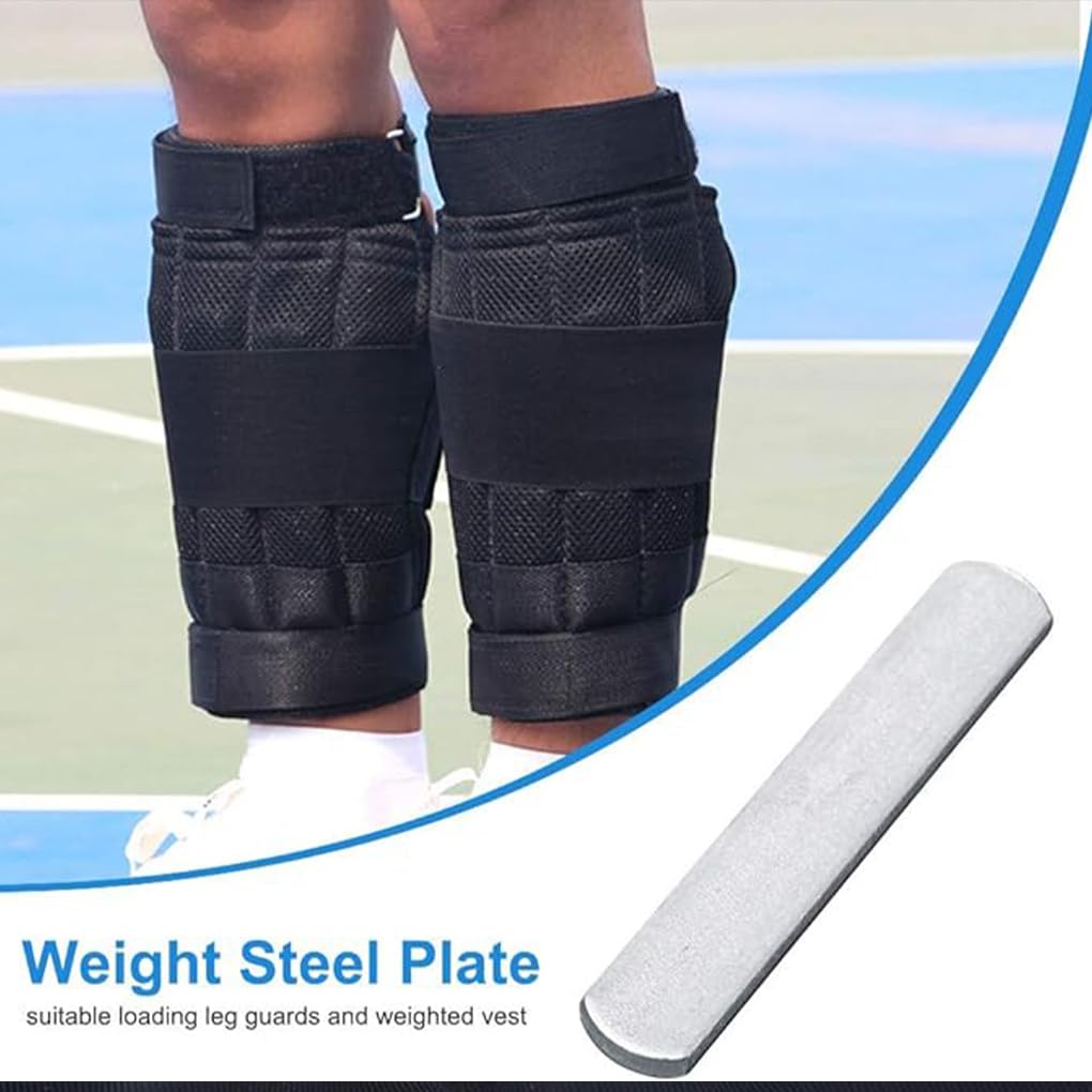 Praktische Trainings-Gewichtsplatten, verstellbar, lange Stahlplatte, gewichtete Weste, Stahlplatten, langlebig und zuverlässig, silberfarben, 5 Stück