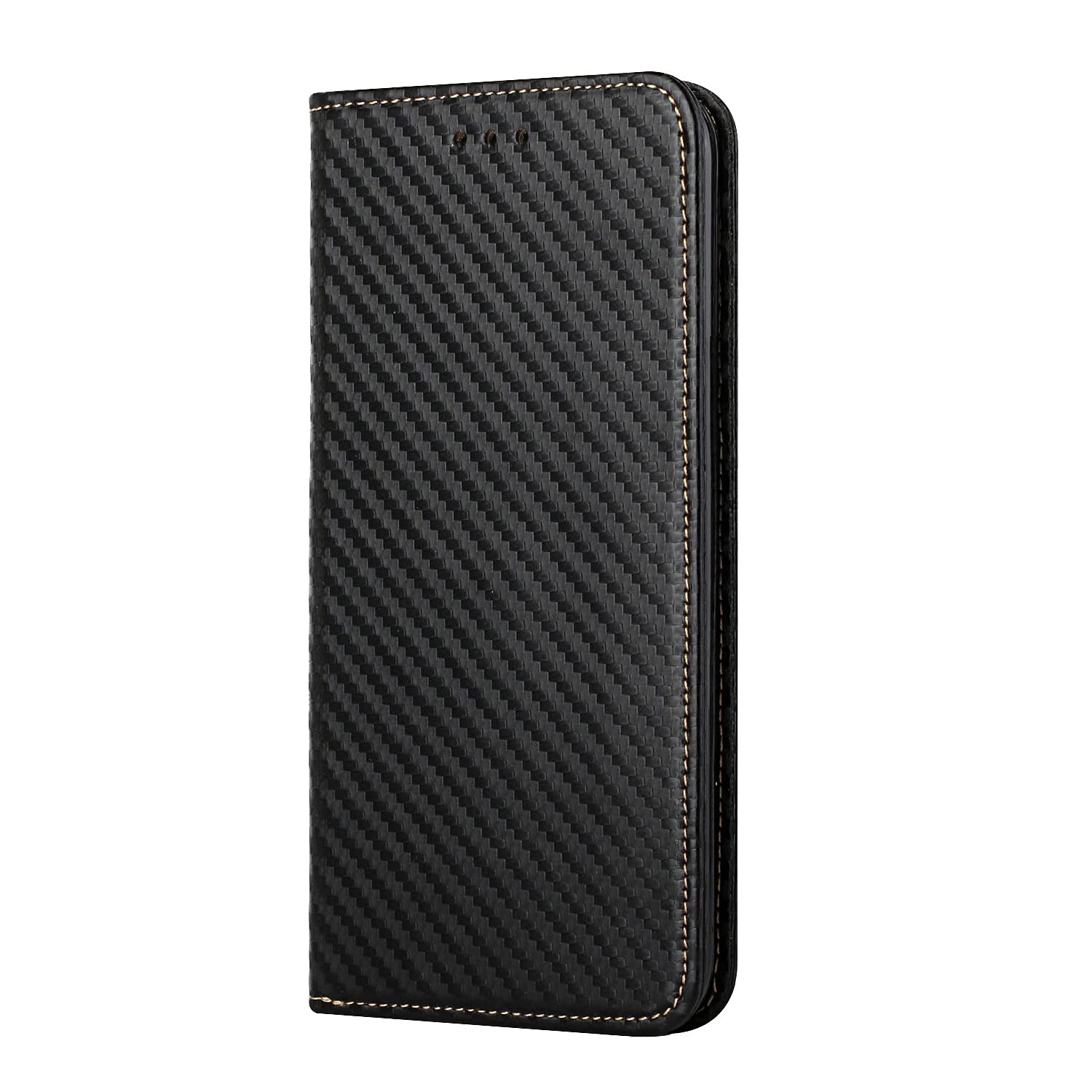 Custodia a portafoglio per Nokia G11, in fibra di carbonio PU + TPU Hybrid Case Cover antiurto a portafoglio con cinturino, cavalletto, supporto per Nokia G11, nero
