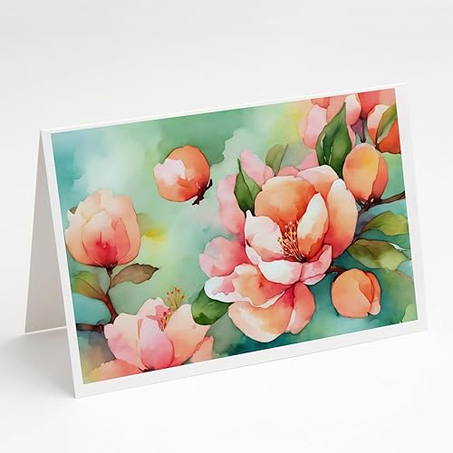 Miniatura 7 de Caroline's Treasures DAC1709GCA7P - Tarjetas de felicitación y sobres de arándanos de Texas en acuarela, paquete de 8 tarjetas en blanco con sobres,