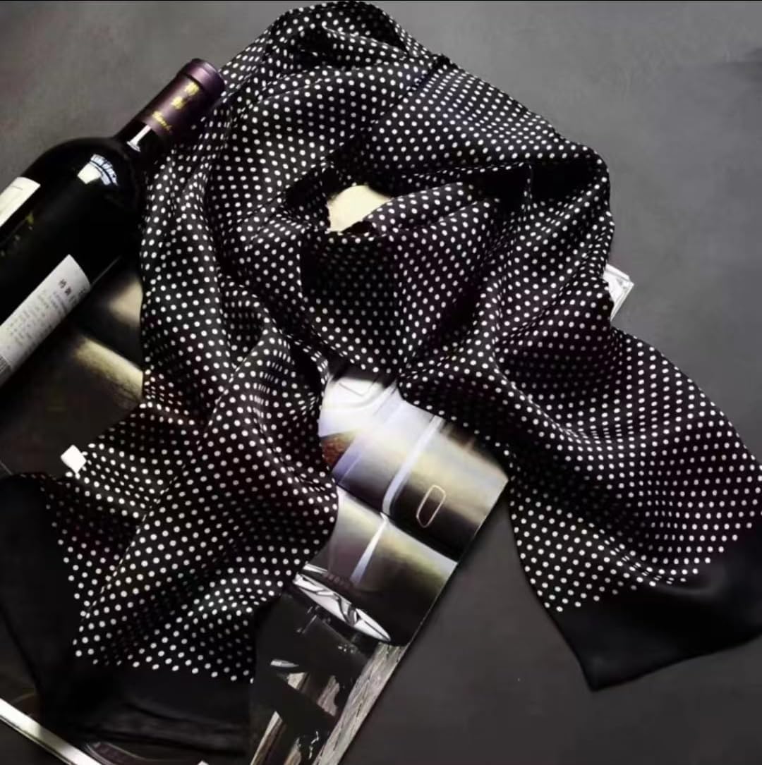 ANDANTINO 100% Silk Oblong Scarf for Men 61”*10.2” Double-Sided Thin Long Shawls for Head and Neck with Gift Packed - Image 4