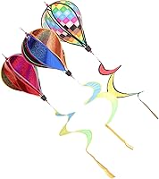 Vista 1 de STOBOK Globo caliente de viento, 3 piezas, molinete de arcoíris, rústico, globo de aire caliente, globo de aire caliente, globo de aire caliente