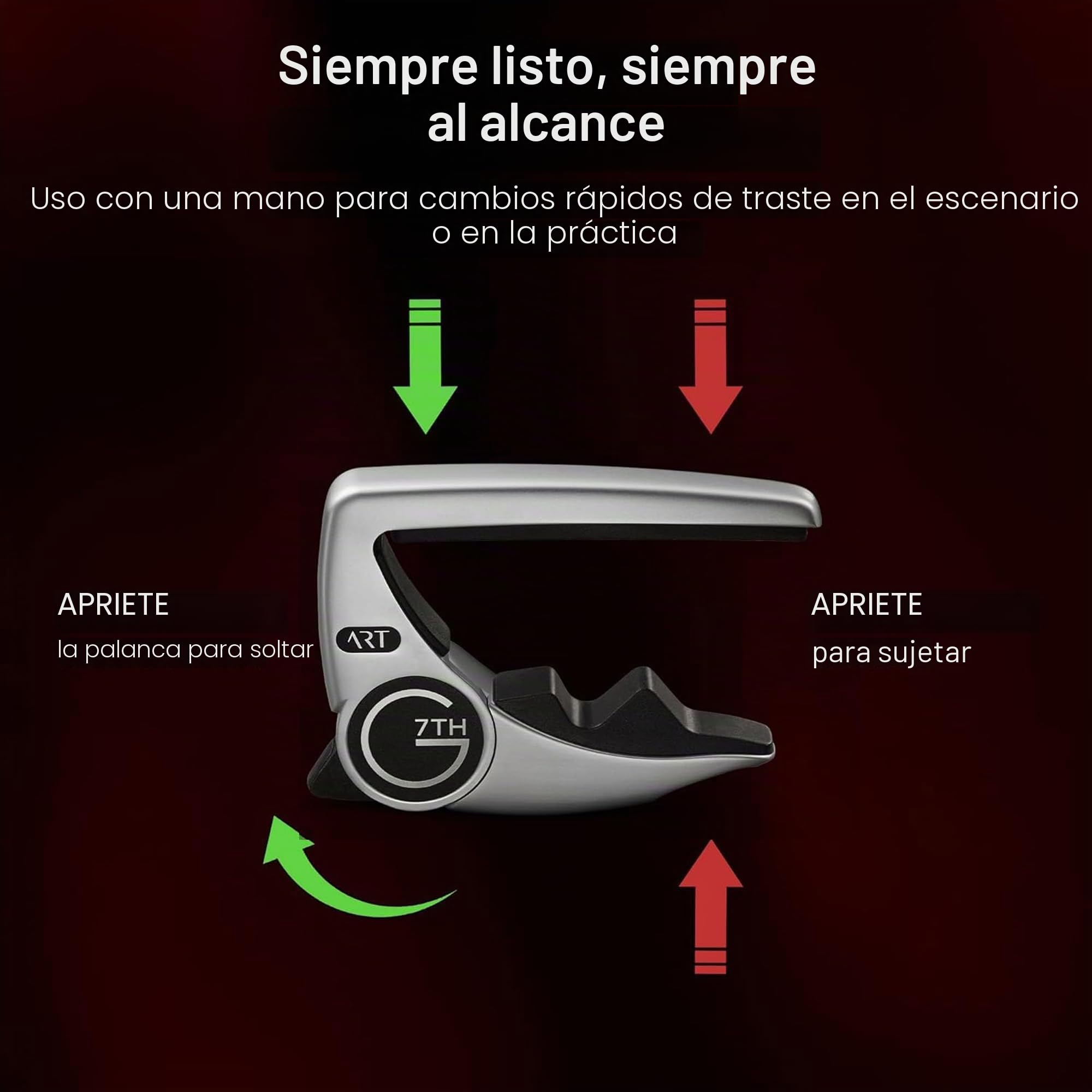 G7th Performance 3 Capo Guitarra Plata – Control de Tensión Revolucionario – Tecnología de Radio Adaptativo (ART) – El Capo de Guitarra Galardonado – Diseñado en el Reino Unido