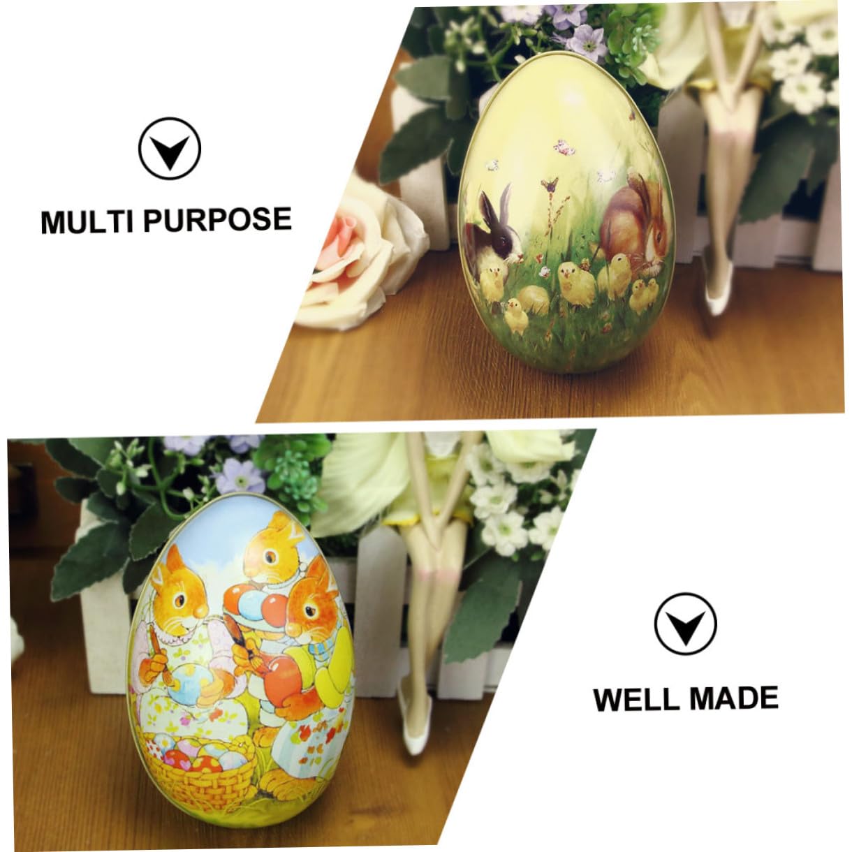 2 Set Scatola Di Per Uova Di Pasqua Caramella Giocattoli Scatolino Portaconfetti Easter Candy Box Cioccolato Rifornimenti Di Festival Accessorio Festivo Metallo 4 Pezzi * 2