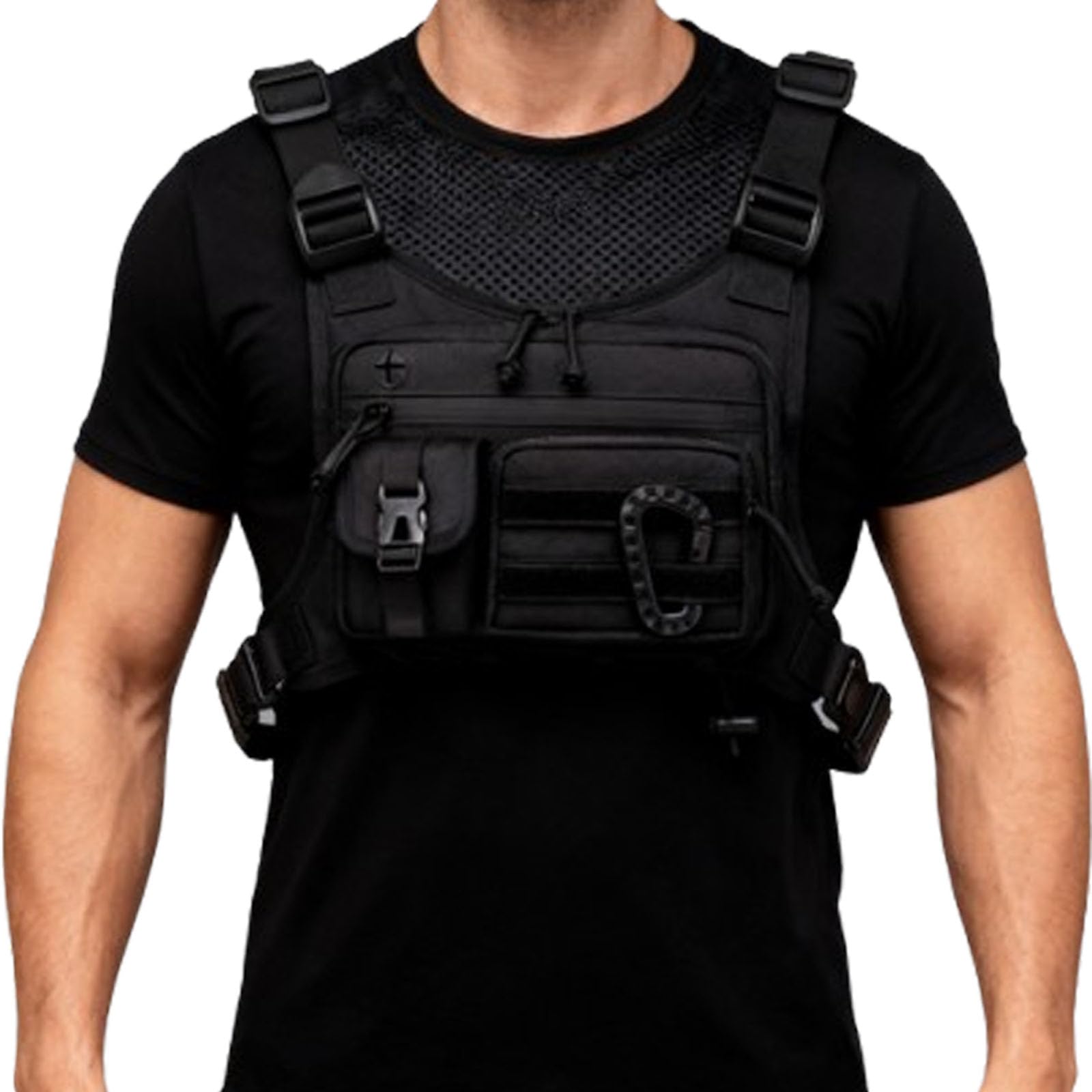 GAESHOW Sac de poitrine tactique pour homme, réglable, fonctionnel, pour hommes et femmes, imperméable, sac de poitrine portable pour les entraînements en plein air, le cyclisme, la randonnée et le