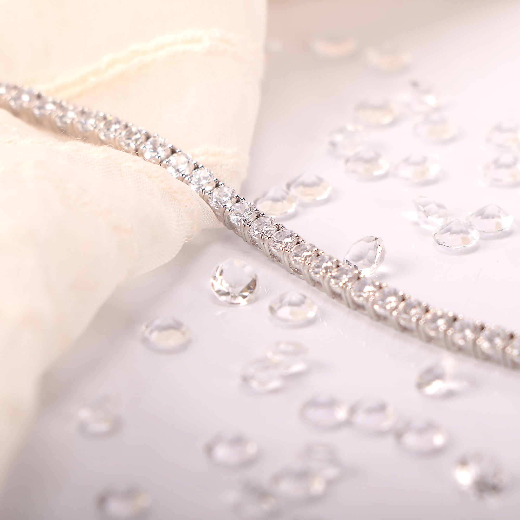 Bluespirit B-TENNIS Bracciale Donna in Argento 925, Zirconi - P.25E705000100