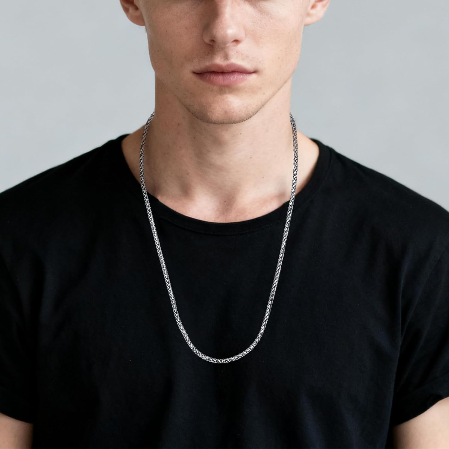 Eusense Stainless Steel Chain Necklace for Men Women Rolo/Wheat/Snake/Box Chain, 2-3MM, 20-24 Inches with Delicate Gift Box - Image 7