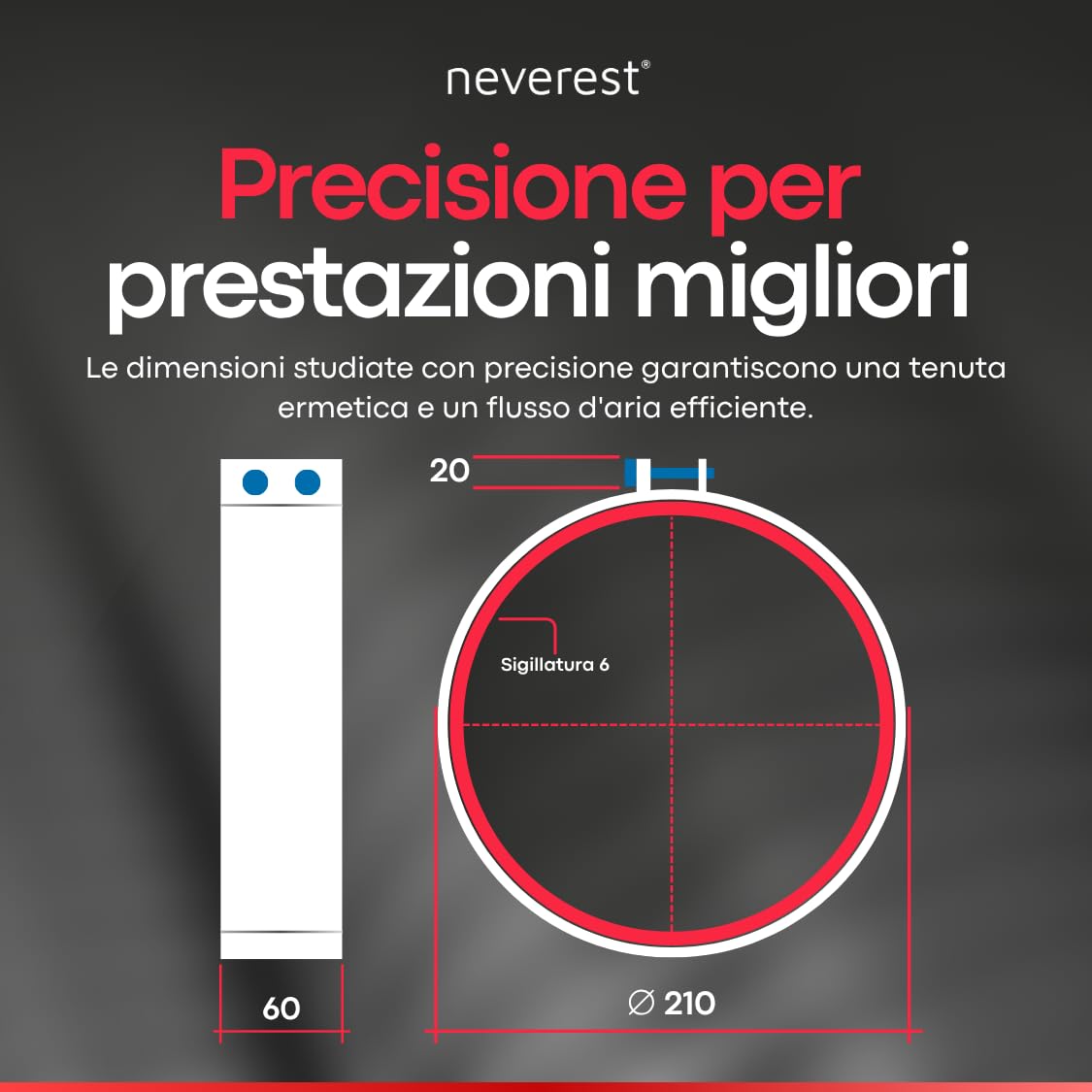 neverest® MAN 200mm Collare di Fissaggio 2 pezzi