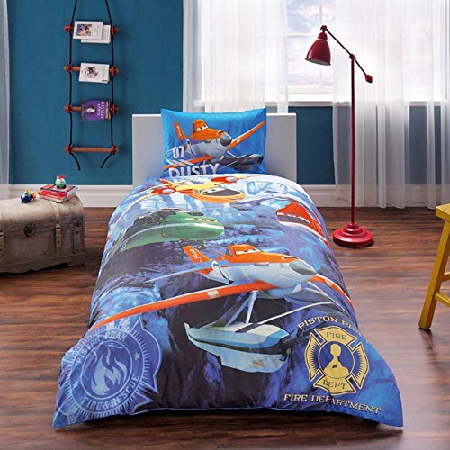 Disney Planes Fire & Rescue 07 con polvo único doble tamaño funda nórdica Edredón Juego de cama Linens de cama de hojas