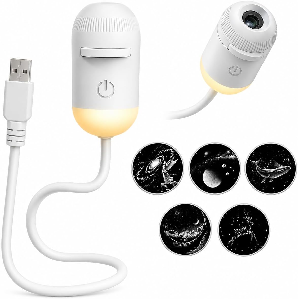 2-in-1 Galaxy Star Projector, USB Night Light for Bedroom & Car,5 Pack