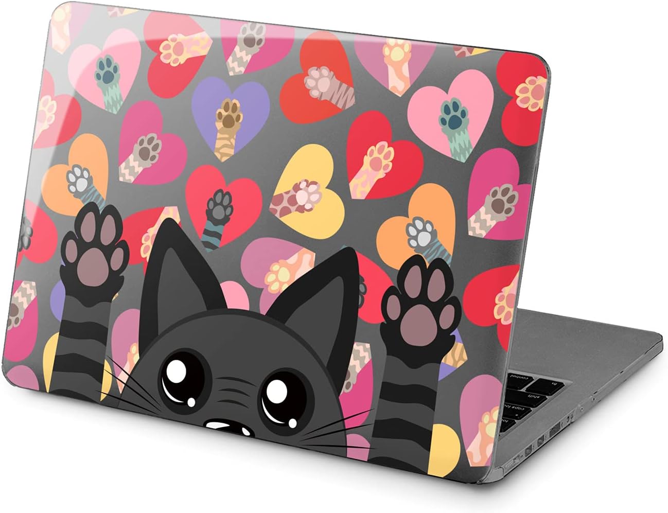 Hard Case Compatible for MacBook Pro 16 14 M3 M2 2023 M1 Pro 13 2022 Air 13 2021 Retina 2020 Mac 11 12 Cat Cool Print Design Painted Protective Laptop Animal Watercolor Cover Paws Black Cute