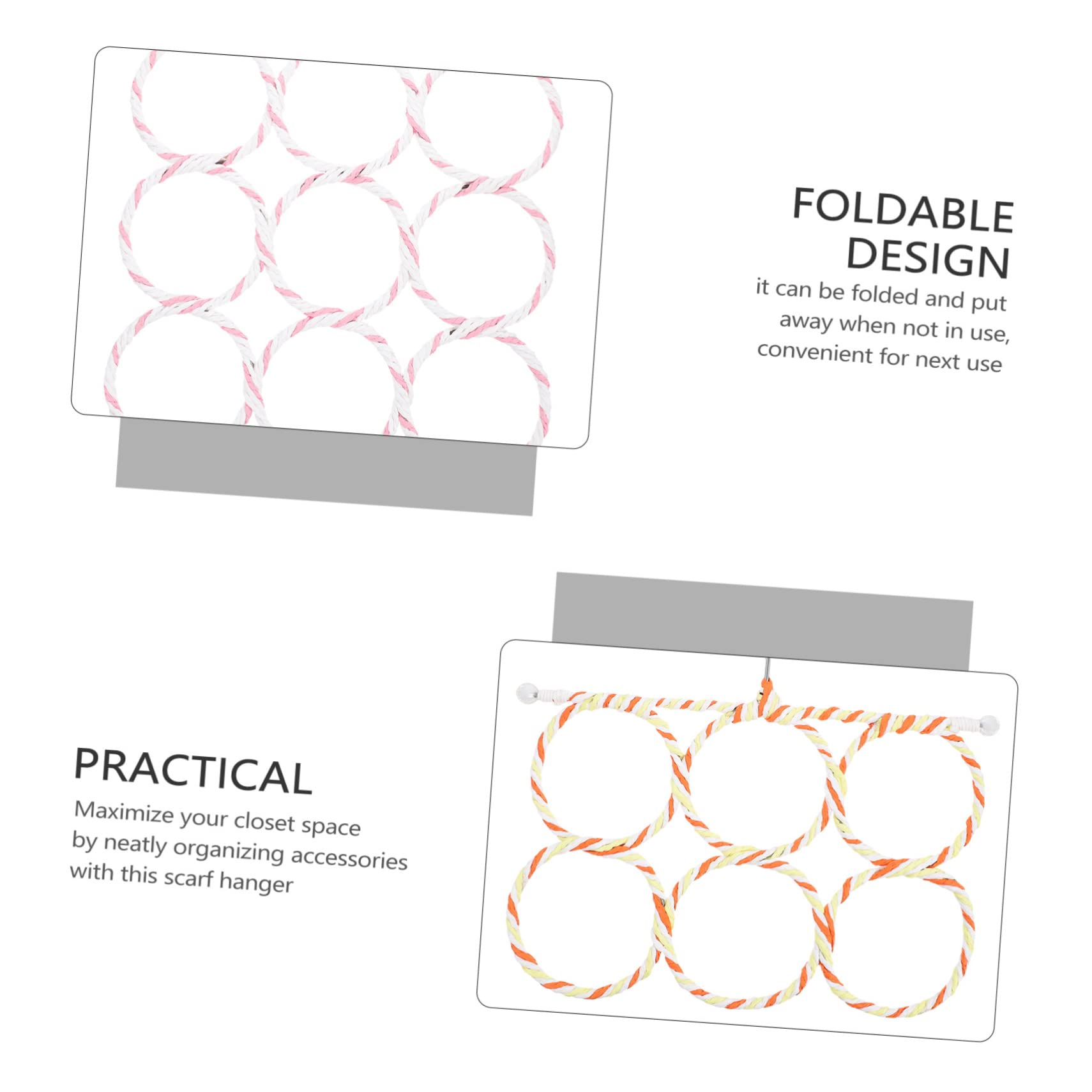 KOMBIUDA 2pcs Folding Scarf Hangers Compact Multi-Function Organizer for Scarves Shawls and Ties Space-Saving Design Lightweight Material for Home Storage