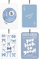 Vista 44 de Ambientador de Coche Retro con Lazos de Leopardo 4 Piezas, Accesorios de Coche con Estampado de Guepardo Bola 8 de la Suerte para Interior, Lazos