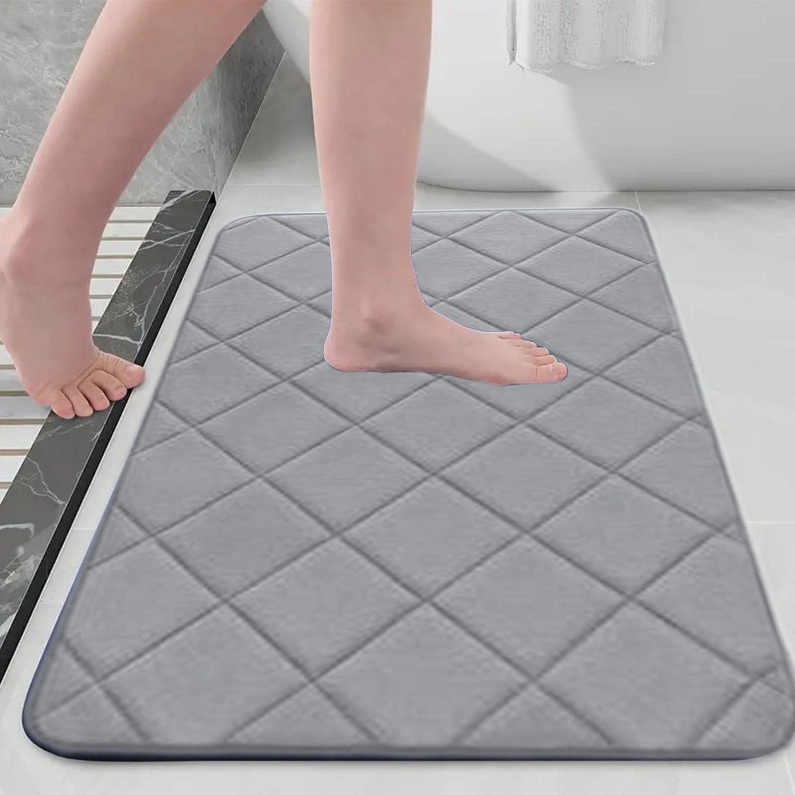 Bath Mats for Bathroom Rugs Memory Foam Absorbent Shower Mat Bath Tub Mat Soft Non Slip Bathroom Rug