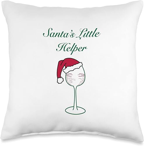 BoBos Boutique Almohada de Navidad con temática de vino 16 x 16 pulgadas multicolor BoBos Boutique Almohada de Navidad con temática de vino 16 x 16 pulgadas multicolor