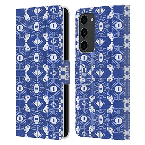 Coque Samsung S23+ 5G portefeuille en cuir premium imprimé ethnique chic